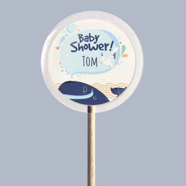 sucette personnalisée baby shower baleine