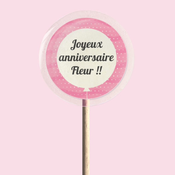 Sucette personnalisée Ballon rose