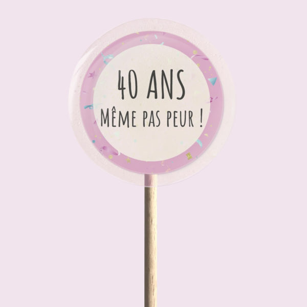 Sucette personnalisée Rose confettis